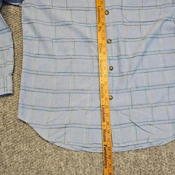 The Territory Ahead Mens Light Blue Plaid Long Sleeve Button Down Shirt Size L - Picture 5 of 6